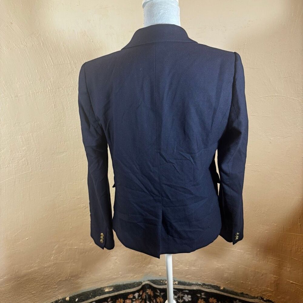 J. Crew Womens Wool Blend Notch Lapel Two Button Blazer Jacket Navy Blue Size 12 - Picture 3 of 6